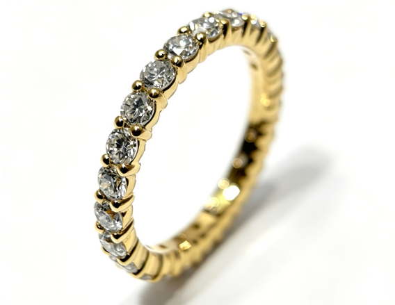 Ever After — Sterling Silver Full-Eternity Lab-Grown Diamond Ring — hallmarked S925 sterling silver, numbered piece — view 2