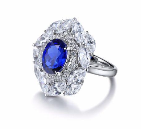 Sky Promise — Sterling Silver Coloured Sapphire Ring — hallmarked S925 sterling silver, numbered piece | LOTTEDS — view 3