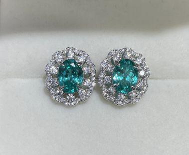 Twin Light — Sterling Silver Coloured Gemstone Earrings — hallmarked S925 sterling silver, numbered piece | LOTTEDS — view 3