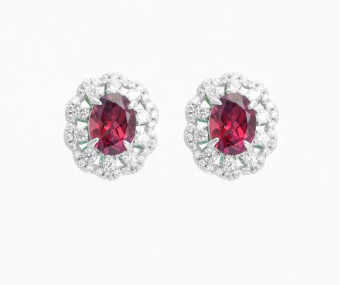 Twin Light — Sterling Silver Coloured Gemstone Earrings — hallmarked S925 sterling silver, numbered piece | LOTTEDS — view 6