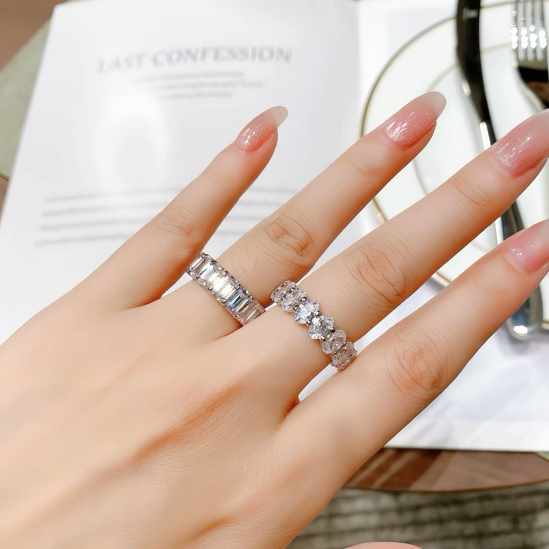 Oval Promise — Sterling Silver Oval Lab-Grown Diamond Ring — hallmarked S925 sterling silver, numbered piece | LOTTE — view 2